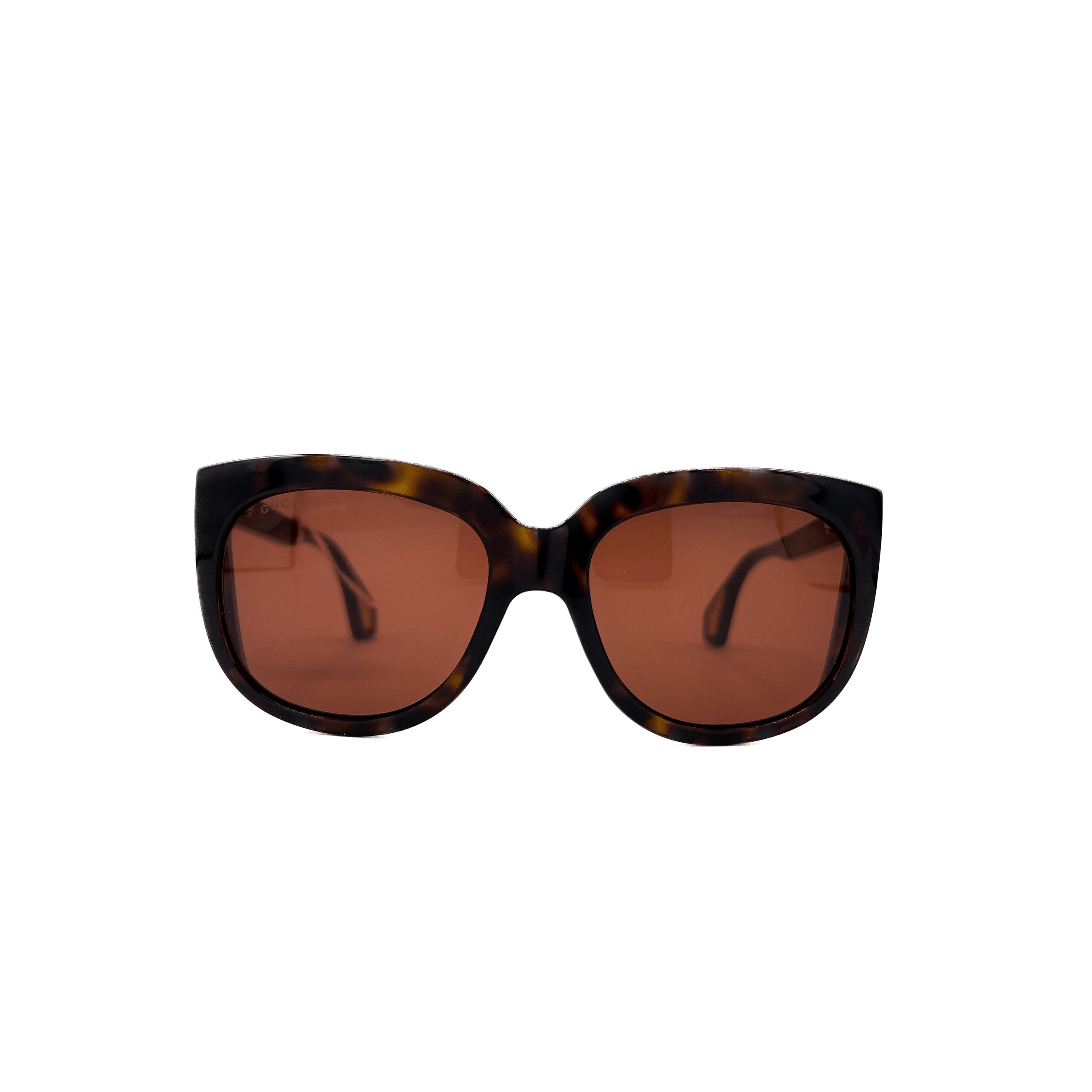 Gucci Ladies GG0468S 002 57 Cat Eye Sunglasses Brown Full-Ri
