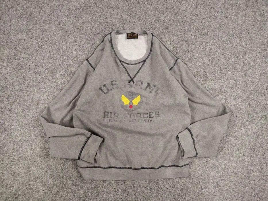 Vintage Vintage 80's Air Force US Army Gray Crew Chek Sweatshirt Size US L / EU 52-54 / 3 - 6 Thumbnail