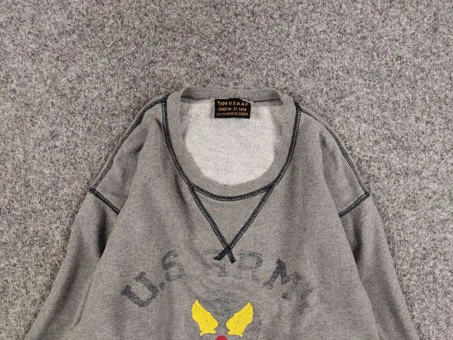 Vintage Vintage 80's Air Force US Army Gray Crew Chek Sweatshirt Size US L / EU 52-54 / 3 - 3 Thumbnail