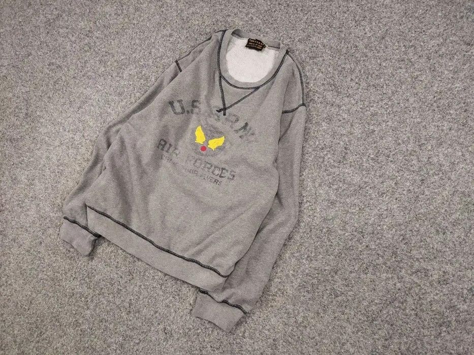 Vintage Vintage 80's Air Force US Army Gray Crew Chek Sweatshirt Size US L / EU 52-54 / 3 - 2 Thumbnail