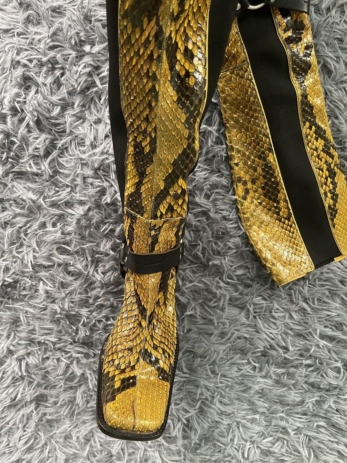 Dolce & Gabbana × Genuine Leather 🐍 Dolce & Gabbana FW1999 archive runway python leather boots Size US 7 / IT 37 - 8 Thumbnail