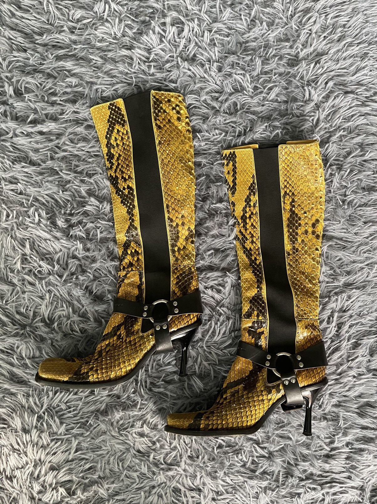 Dolce & Gabbana × Genuine Leather 🐍 Dolce & Gabbana FW1999 archive runway python leather boots Size US 7 / IT 37 - 1 Thumbnail