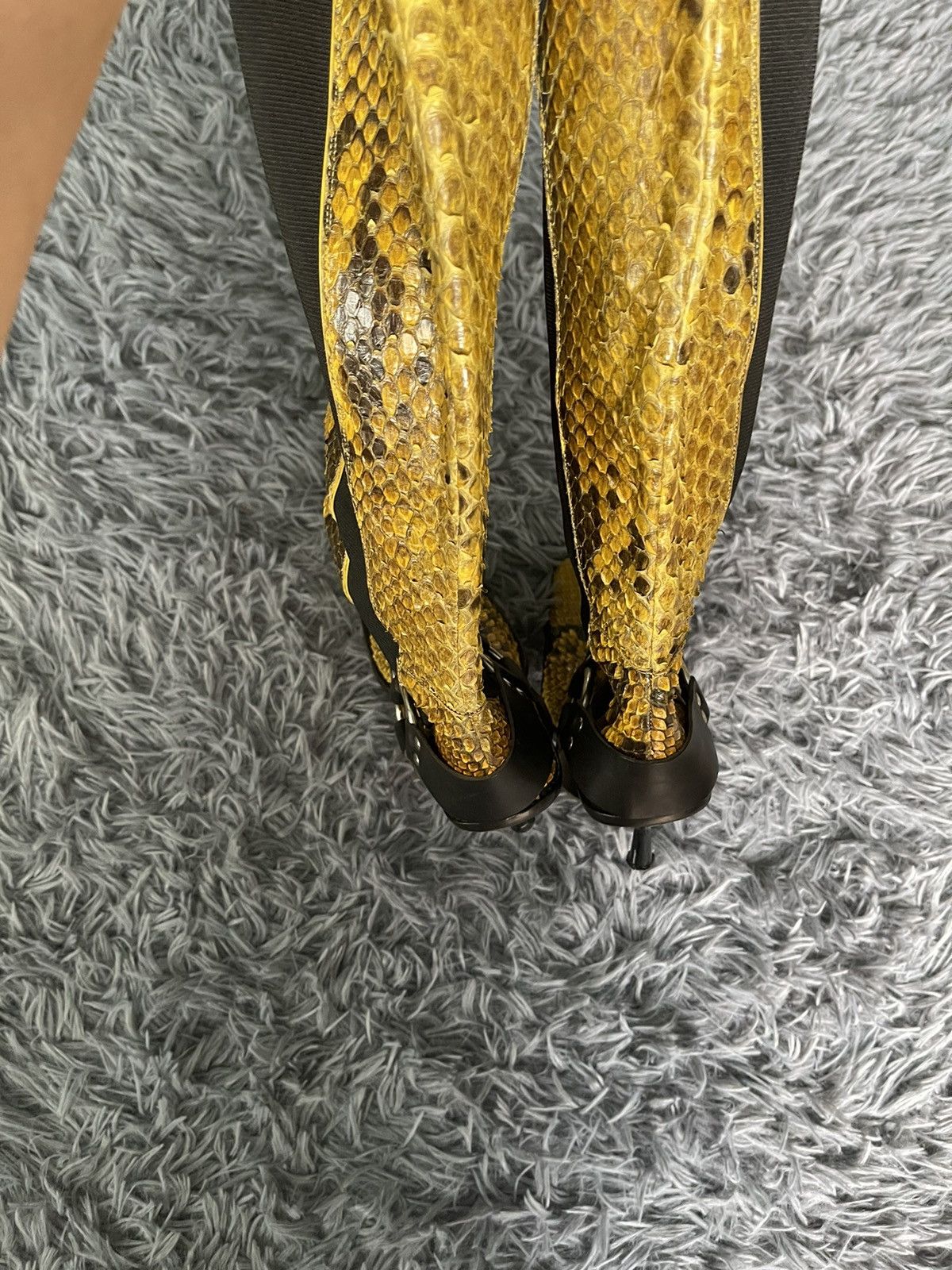 Dolce & Gabbana × Genuine Leather 🐍 Dolce & Gabbana FW1999 archive runway python leather boots Size US 7 / IT 37 - 12 Thumbnail