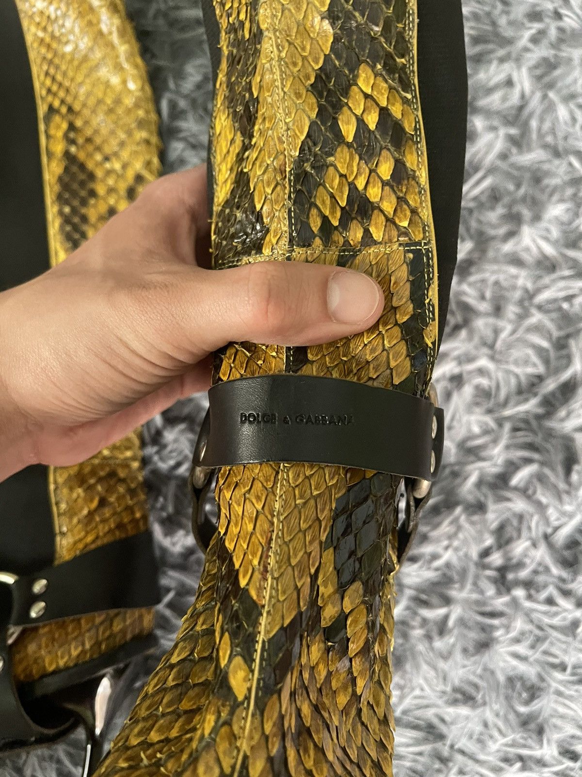 Dolce & Gabbana × Genuine Leather 🐍 Dolce & Gabbana FW1999 archive runway python leather boots Size US 7 / IT 37 - 9 Thumbnail