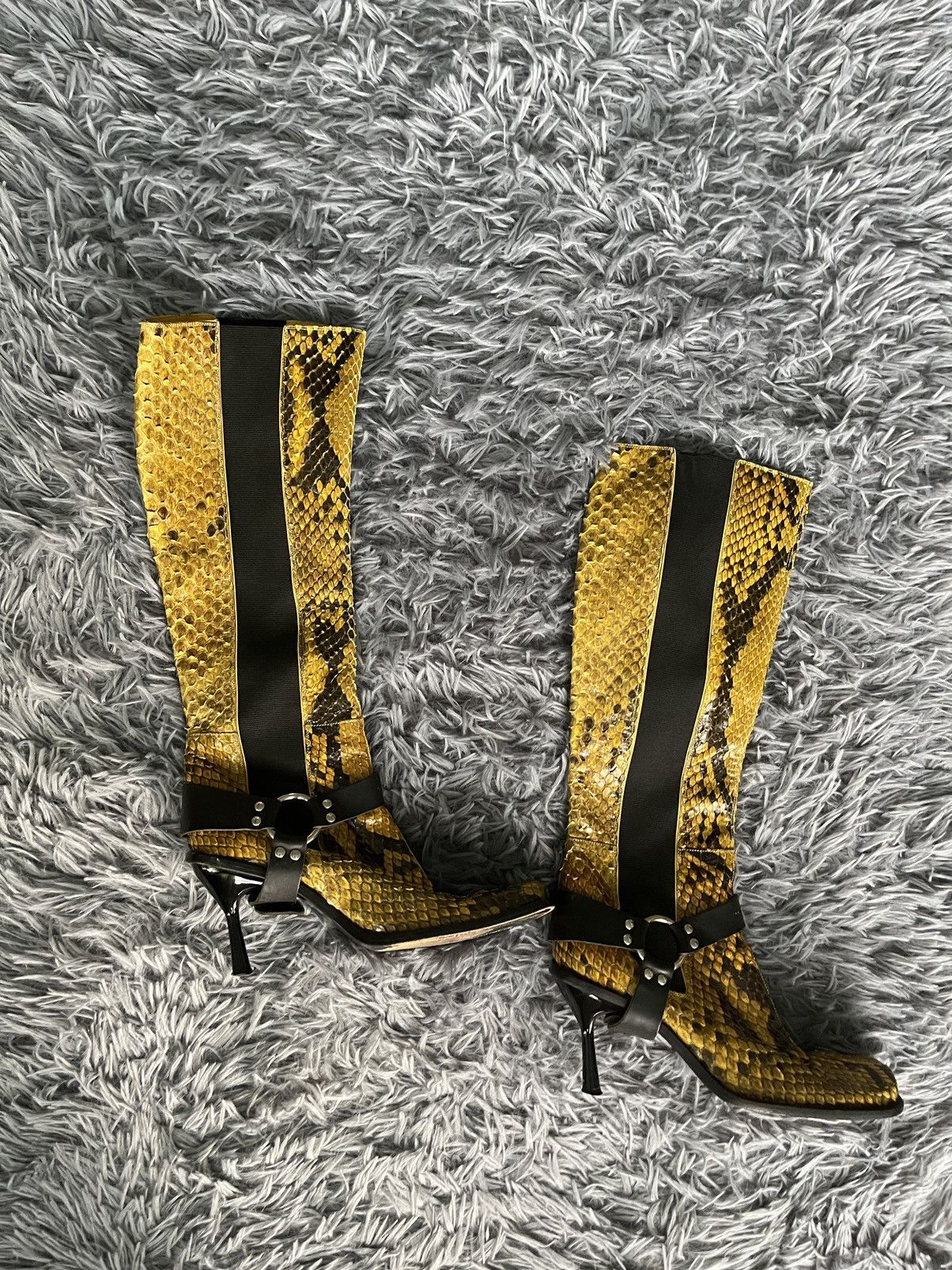 Dolce & Gabbana × Genuine Leather 🐍 Dolce & Gabbana FW1999 archive runway python leather boots Size US 7 / IT 37 - 5 Thumbnail