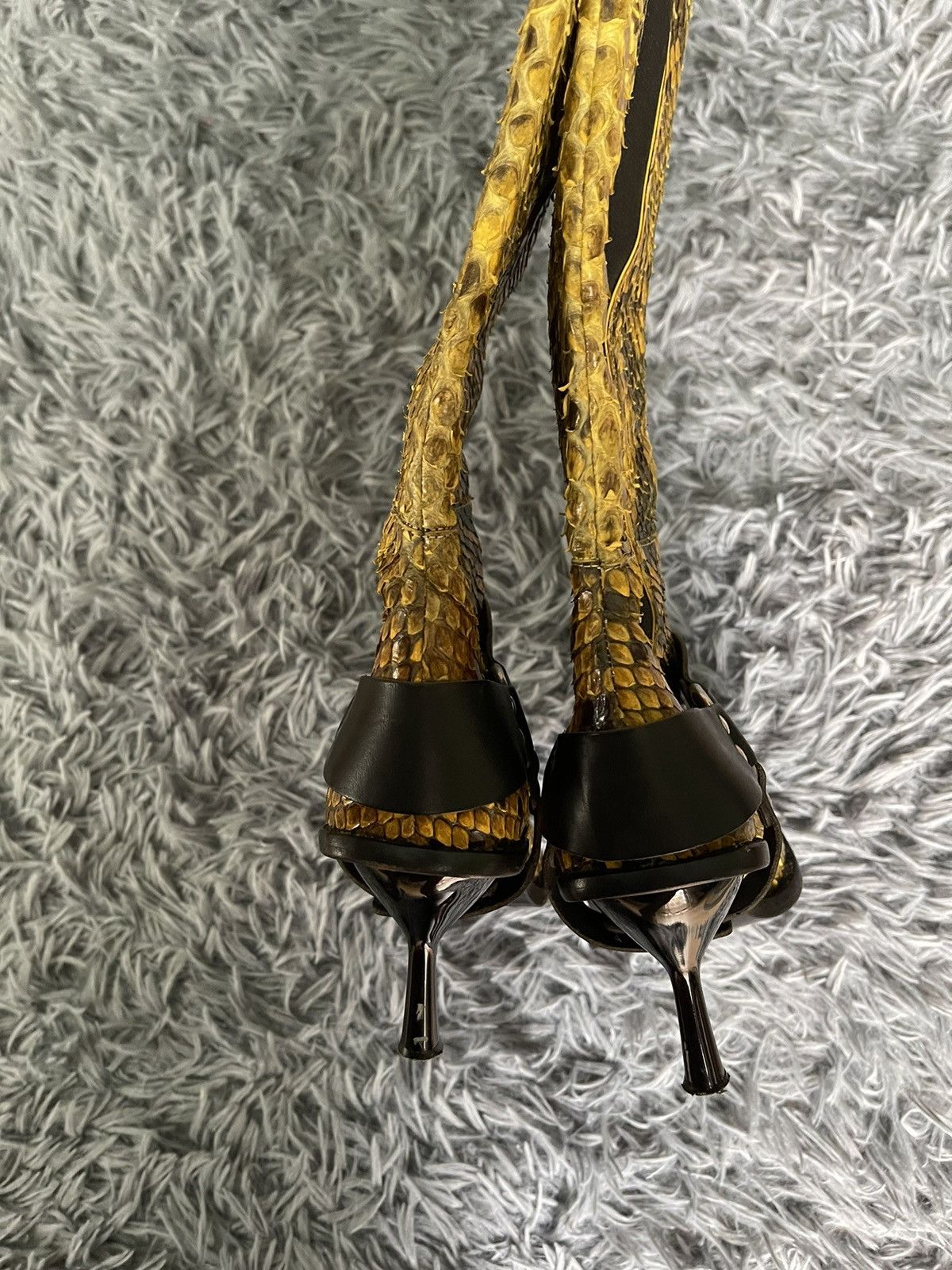 Dolce & Gabbana × Genuine Leather 🐍 Dolce & Gabbana FW1999 archive runway python leather boots Size US 7 / IT 37 - 13 Thumbnail