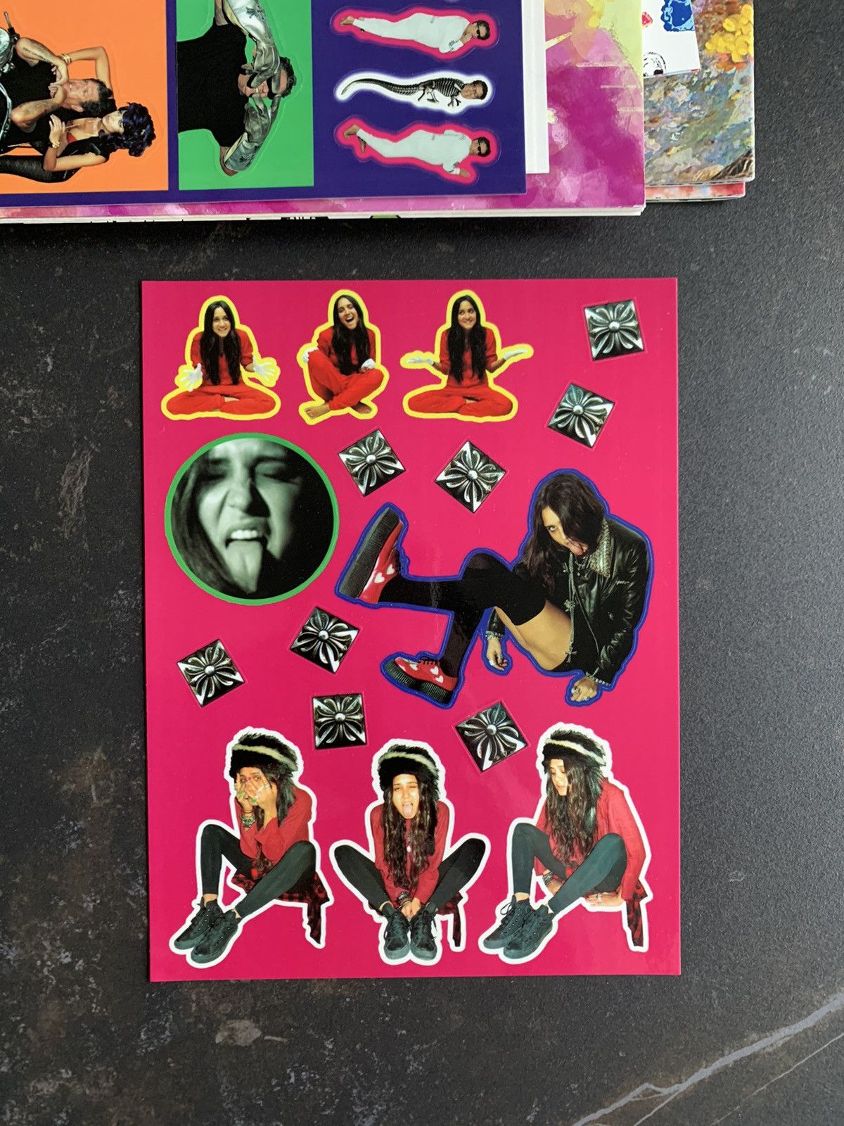 image of Chrome Hearts Sticker Sheet in Pink, Men's