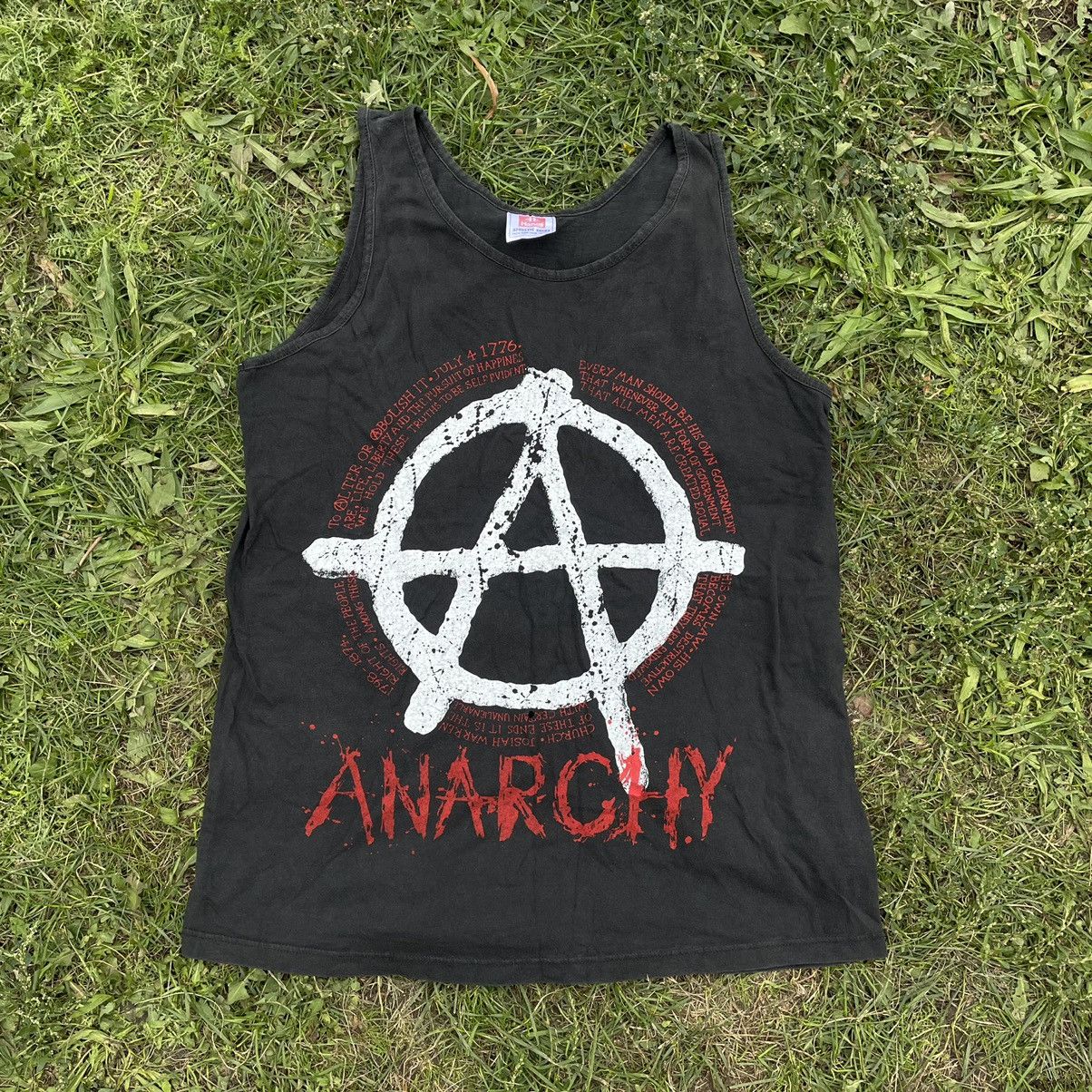 Vintage Vintage Y2K Anarchy Graphic Tee Punk Streetwear Thrashed L Size US L / EU 52-54 / 3 - 1 Thumbnail