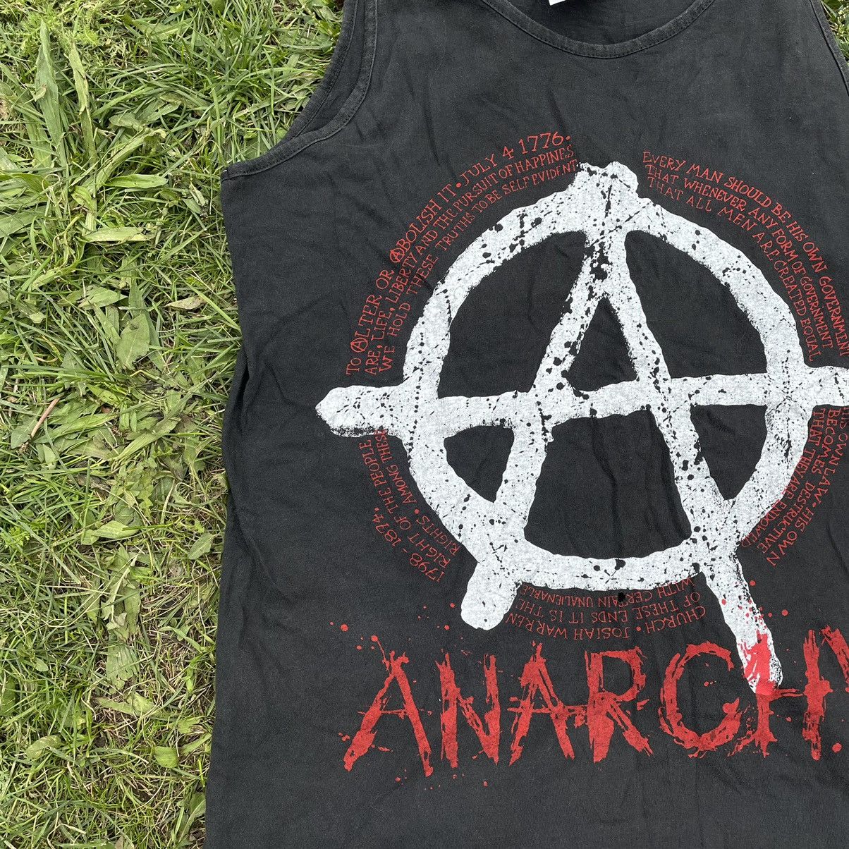 Vintage Vintage Y2K Anarchy Graphic Tee Punk Streetwear Thrashed L Size US L / EU 52-54 / 3 - 3 Thumbnail