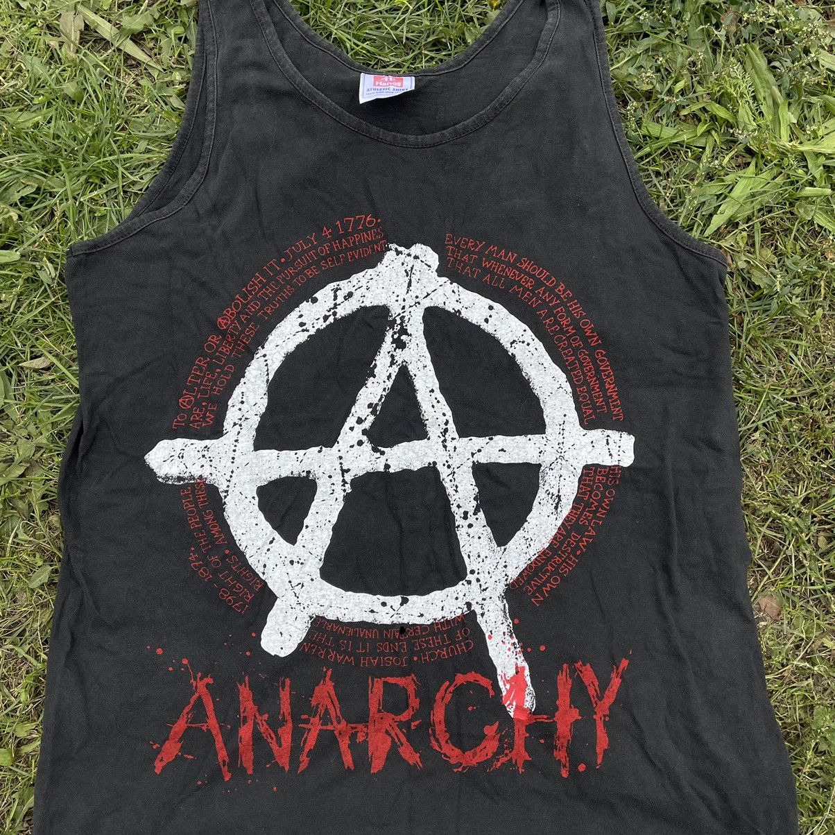 Vintage Vintage Y2K Anarchy Graphic Tee Punk Streetwear Thrashed L Size US L / EU 52-54 / 3 - 4 Thumbnail