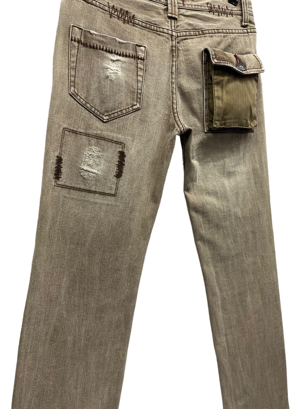 Japanese Brand 🇯🇵[a:r]Vtg Japan BoroPatch Bartack OffBrown SlimFit Grunge Size US 30 / EU 46 - 8 Thumbnail