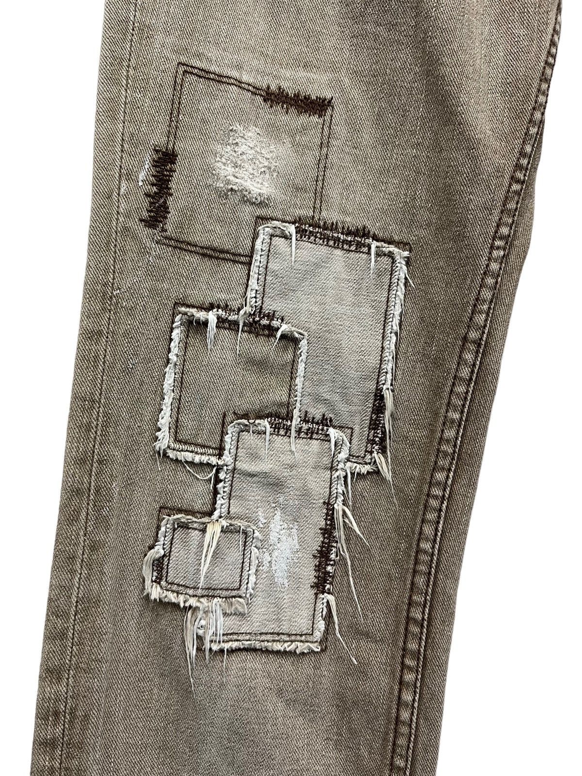 Japanese Brand 🇯🇵[a:r]Vtg Japan BoroPatch Bartack OffBrown SlimFit Grunge Size US 30 / EU 46 - 5 Thumbnail