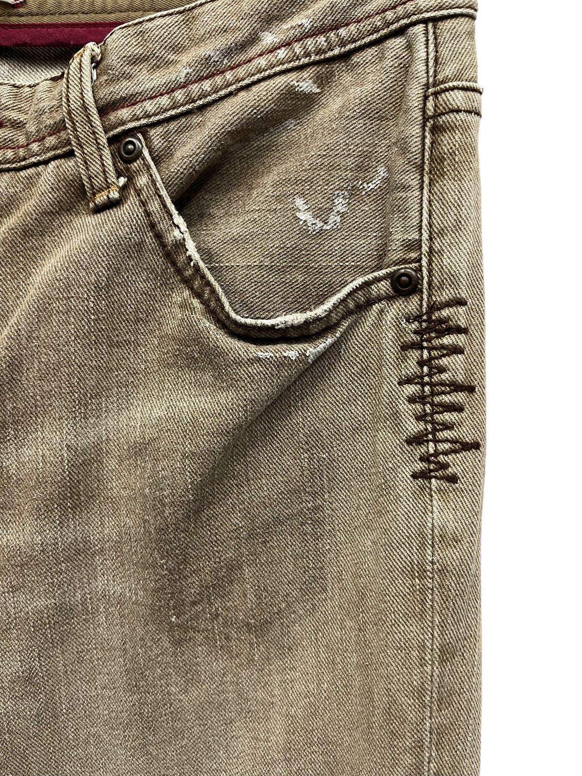 Japanese Brand 🇯🇵[a:r]Vtg Japan BoroPatch Bartack OffBrown SlimFit Grunge Size US 30 / EU 46 - 6 Thumbnail