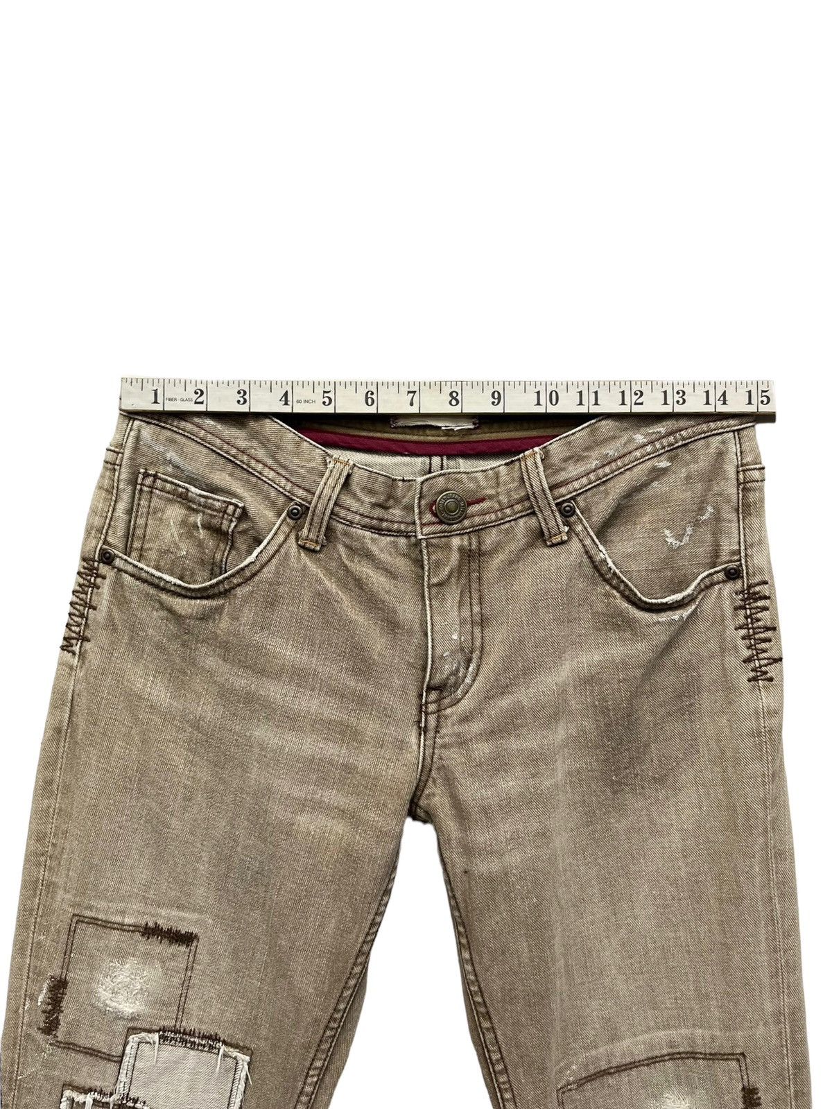 Japanese Brand 🇯🇵[a:r]Vtg Japan BoroPatch Bartack OffBrown SlimFit Grunge Size US 30 / EU 46 - 12 Thumbnail