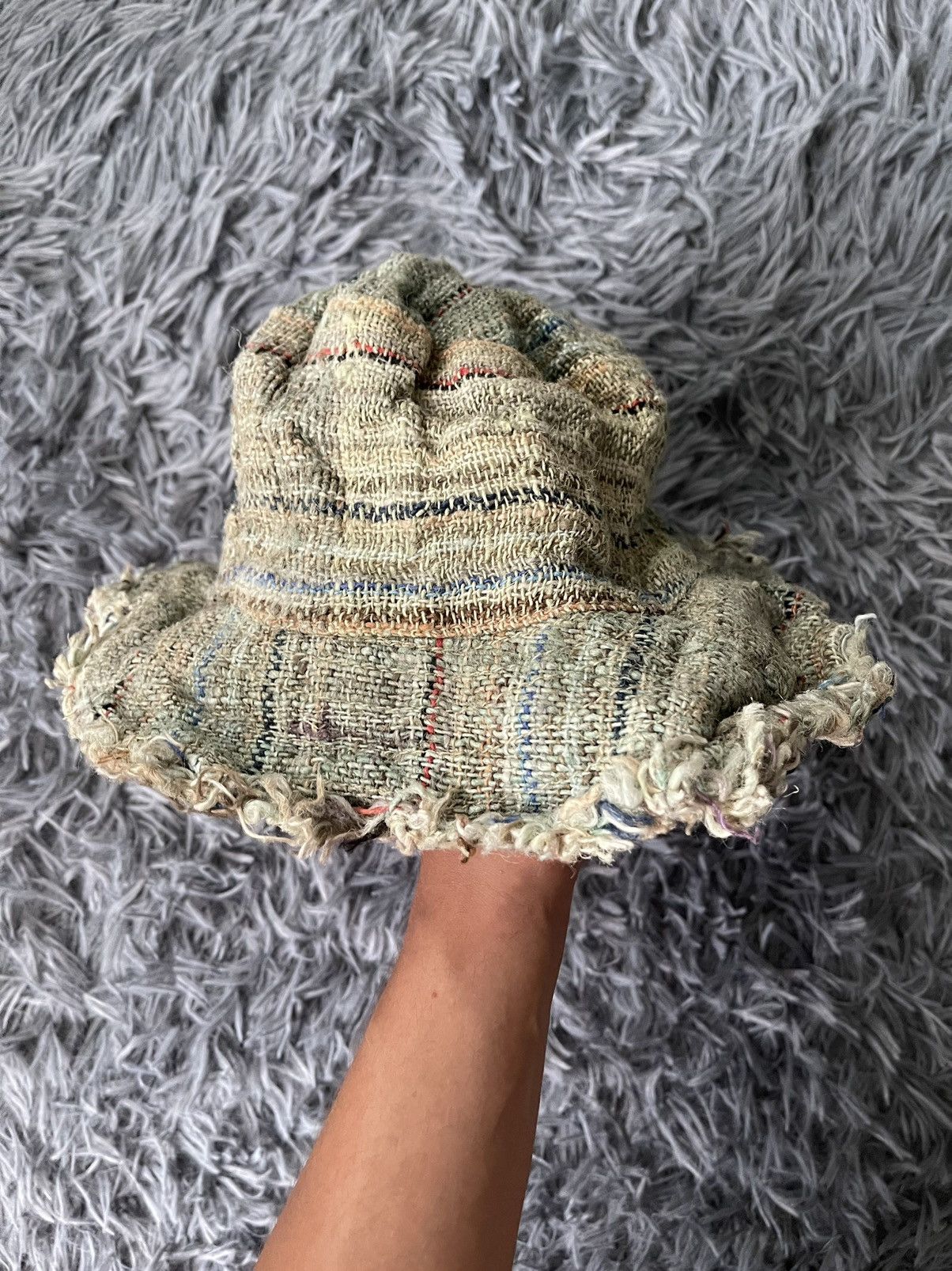 Japanese Brand × Vintage 90s vintage Japanese style 100% hemp made bucket hat Size 32 - 11 Thumbnail