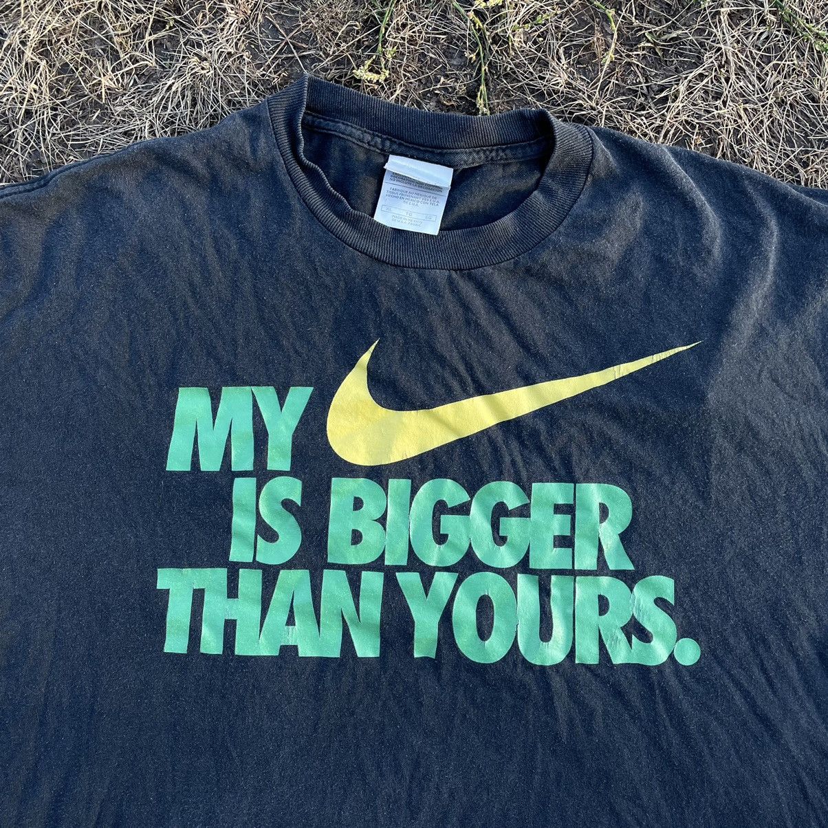Vintage Vintage Y2K “ My P🗯nis Swoosh Bigger Yours Nike “ Humor Tee Size US XL / EU 56 / 4 - 4 Thumbnail