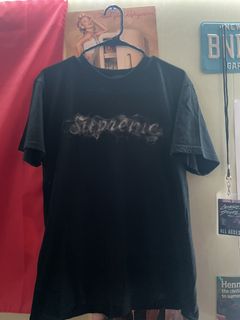 Supreme smoke cheap tee black