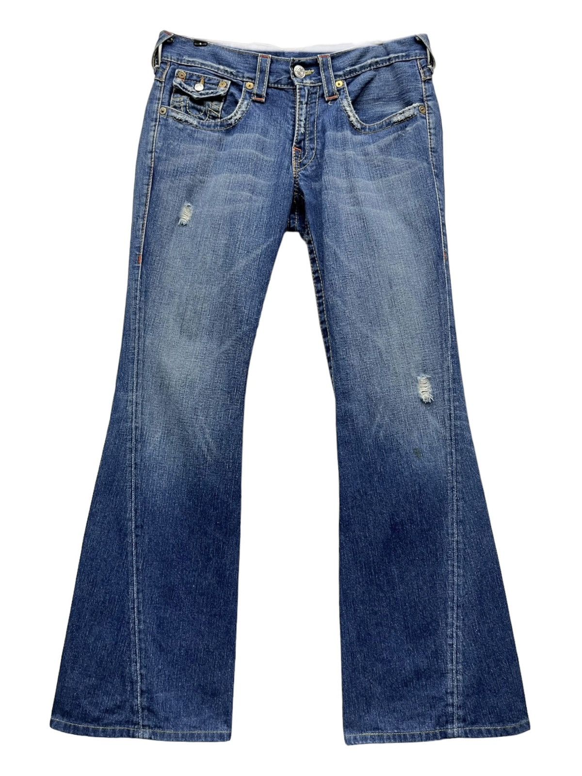True Religion 🔥TRUE RELIGION Distressed Denim Flare 90's Made In USA Size US 32 / EU 48 - 3 Thumbnail