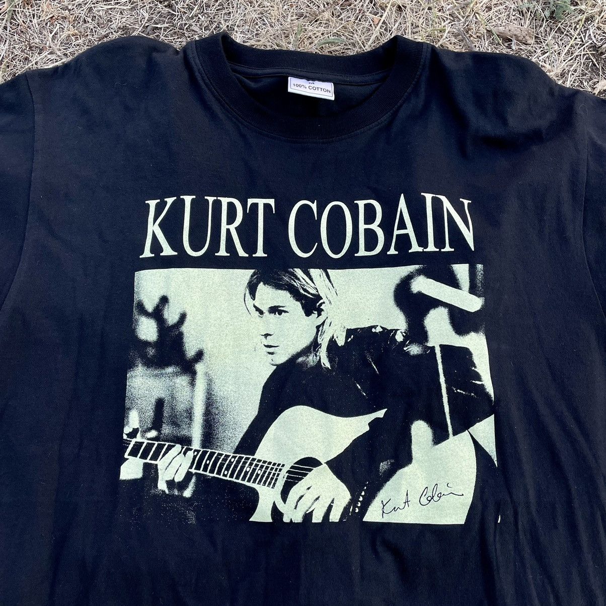 Vintage Vintage 90s Kurt Cobain Nirvana Band Tee Faded Black Grail M Size US M / EU 48-50 / 2 - 4 Thumbnail