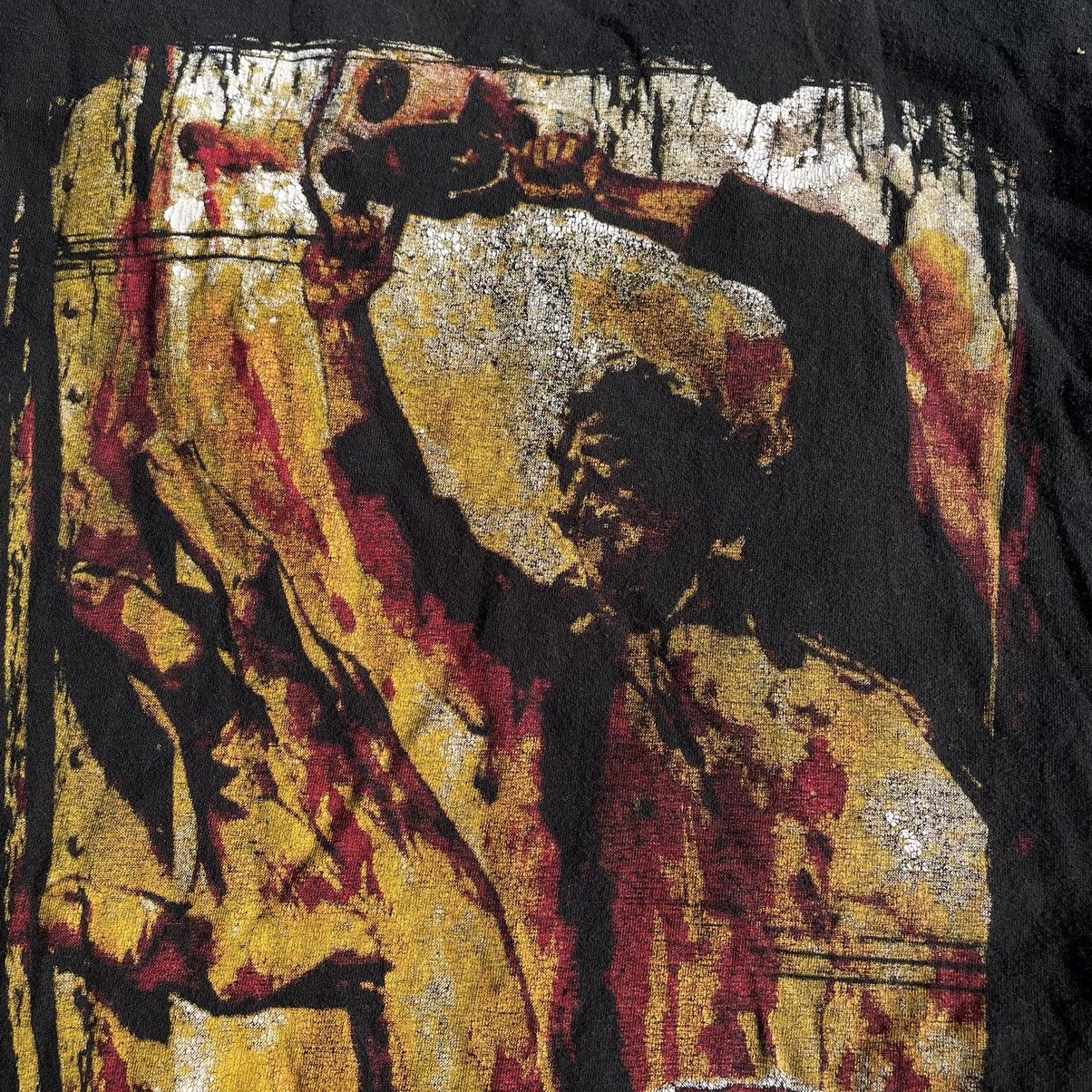 Band Tees Vintage 90s Texas Chainsaw Dead Face Horror Print Tee Size US XL / EU 56 / 4 - 5 Thumbnail