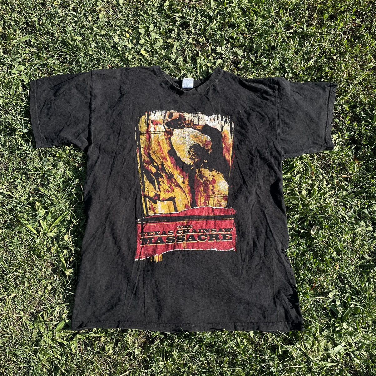 Band Tees Vintage 90s Texas Chainsaw Dead Face Horror Print Tee Size US XL / EU 56 / 4 - 1 Thumbnail
