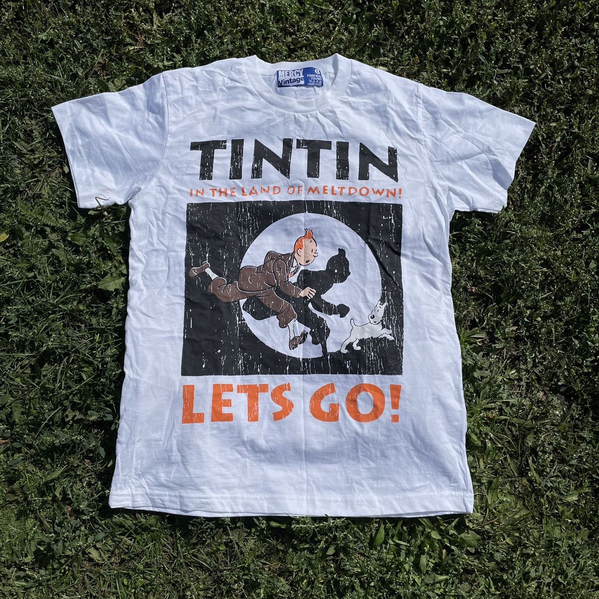 Vintage Vintage 90s Tintin Graphic Tee Sun Faded Indie Skate Baggy L Size US L / EU 52-54 / 3 - 1 Thumbnail
