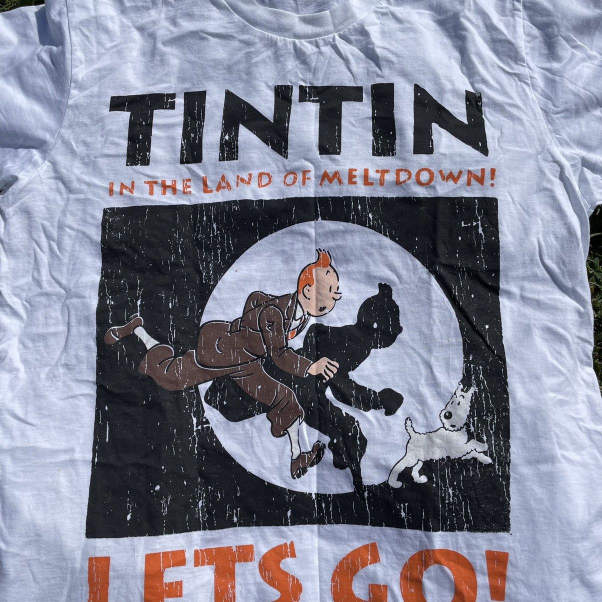 Vintage Vintage 90s Tintin Graphic Tee Sun Faded Indie Skate Baggy L Size US L / EU 52-54 / 3 - 5 Thumbnail