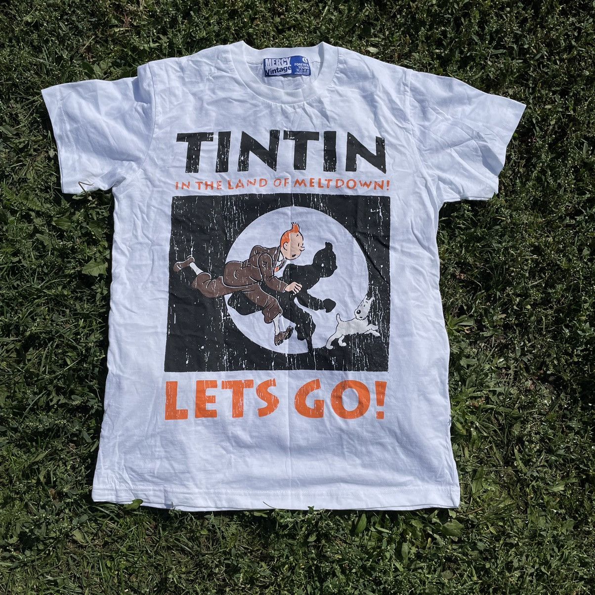 Vintage Vintage 90s Tintin Graphic Tee Sun Faded Indie Skate Baggy L Size US L / EU 52-54 / 3 - 2 Thumbnail
