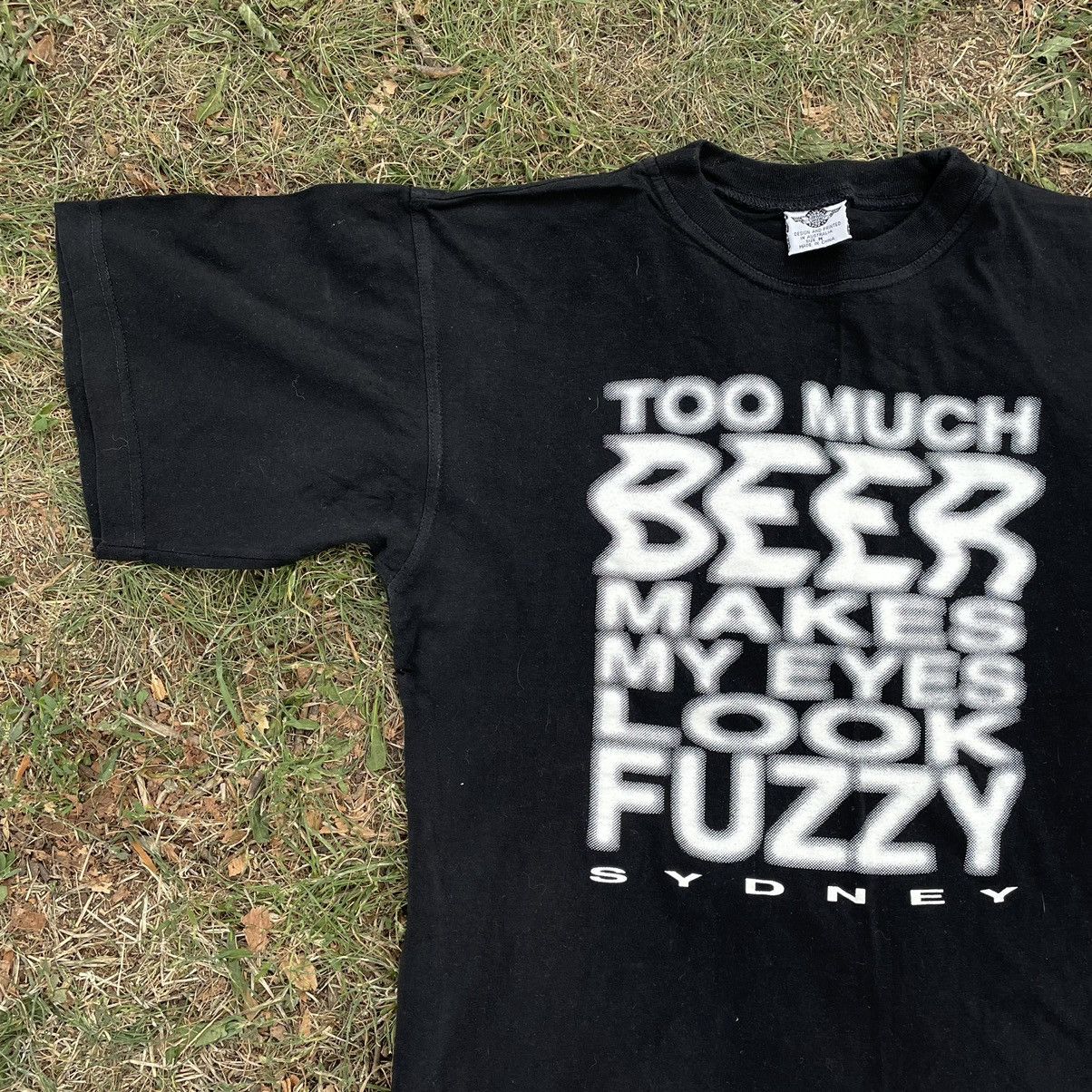 Vintage Vintage 90s Graphic Tee Beer Fuzzy Print Skate Grunge XL Size US XL / EU 56 / 4 - 2 Thumbnail
