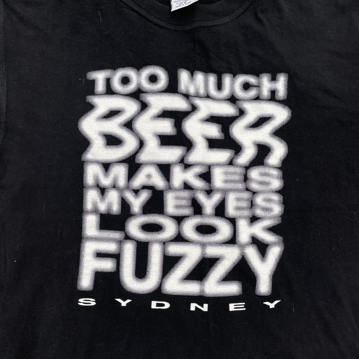 Vintage Vintage 90s Graphic Tee Beer Fuzzy Print Skate Grunge XL Size US XL / EU 56 / 4 - 4 Thumbnail