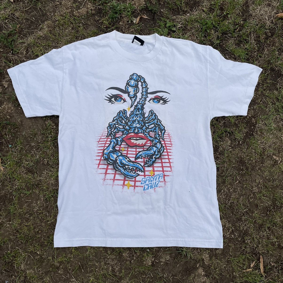 Band Tees Vintage 90s Santa Cruz Scorpion Face Logo Hype Streetwear Size US L / EU 52-54 / 3 - 1 Thumbnail