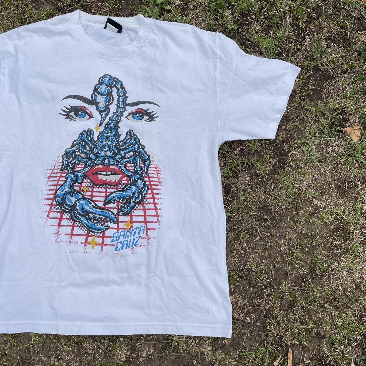 Band Tees Vintage 90s Santa Cruz Scorpion Face Logo Hype Streetwear Size US L / EU 52-54 / 3 - 2 Thumbnail