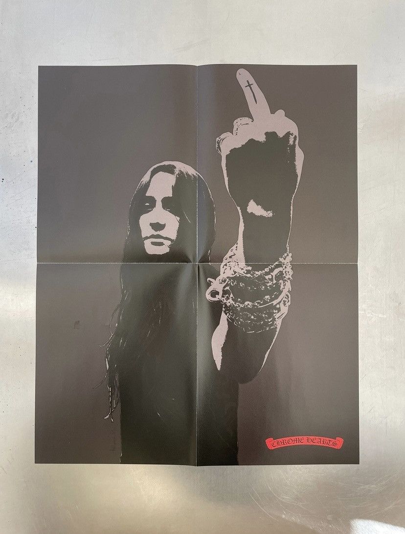 image of Chrome Hearts Fuck You + Foti Poster in Black, Men's