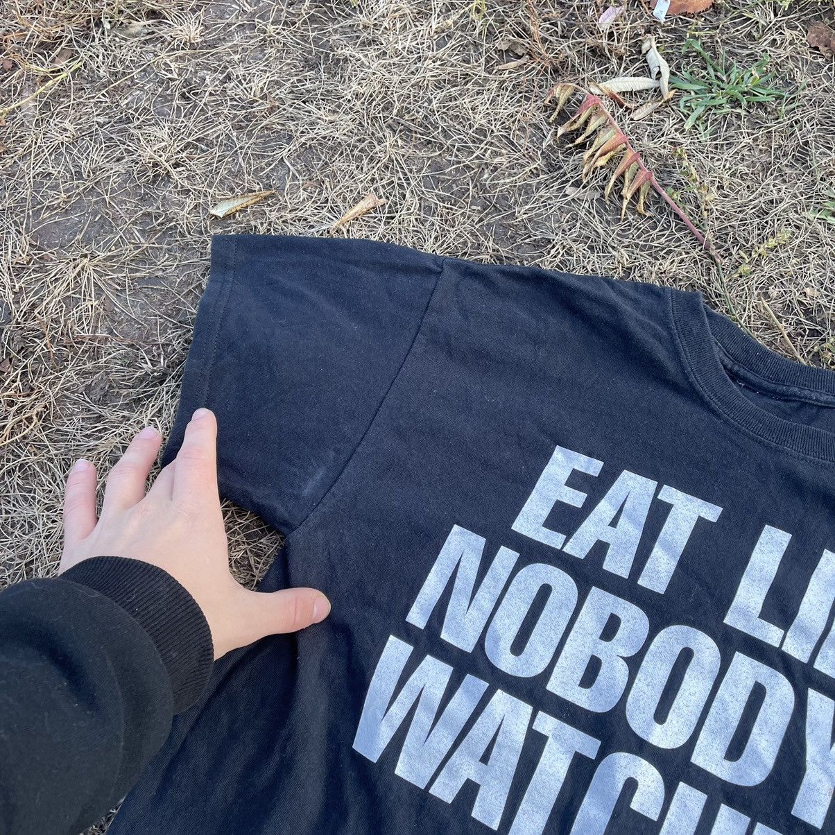 Vintage Vintage 90s Graphic Tee Eat Like Nobody Watching Skate M Size US M / EU 48-50 / 2 - 5 Thumbnail