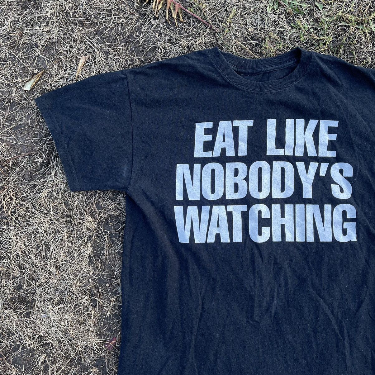 Vintage Vintage 90s Graphic Tee Eat Like Nobody Watching Skate M Size US M / EU 48-50 / 2 - 4 Thumbnail