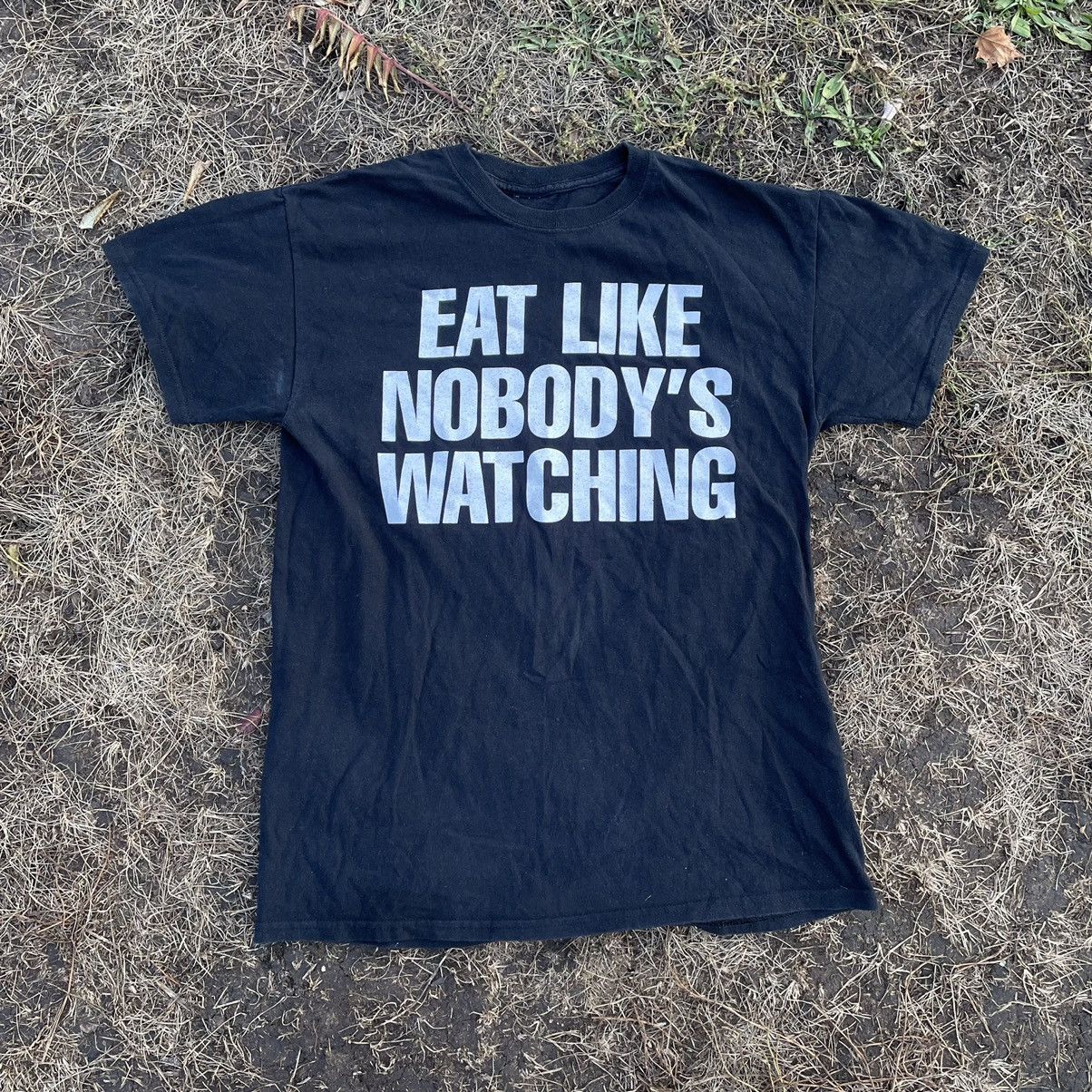 Vintage Vintage 90s Graphic Tee Eat Like Nobody Watching Skate M Size US M / EU 48-50 / 2 - 1 Thumbnail
