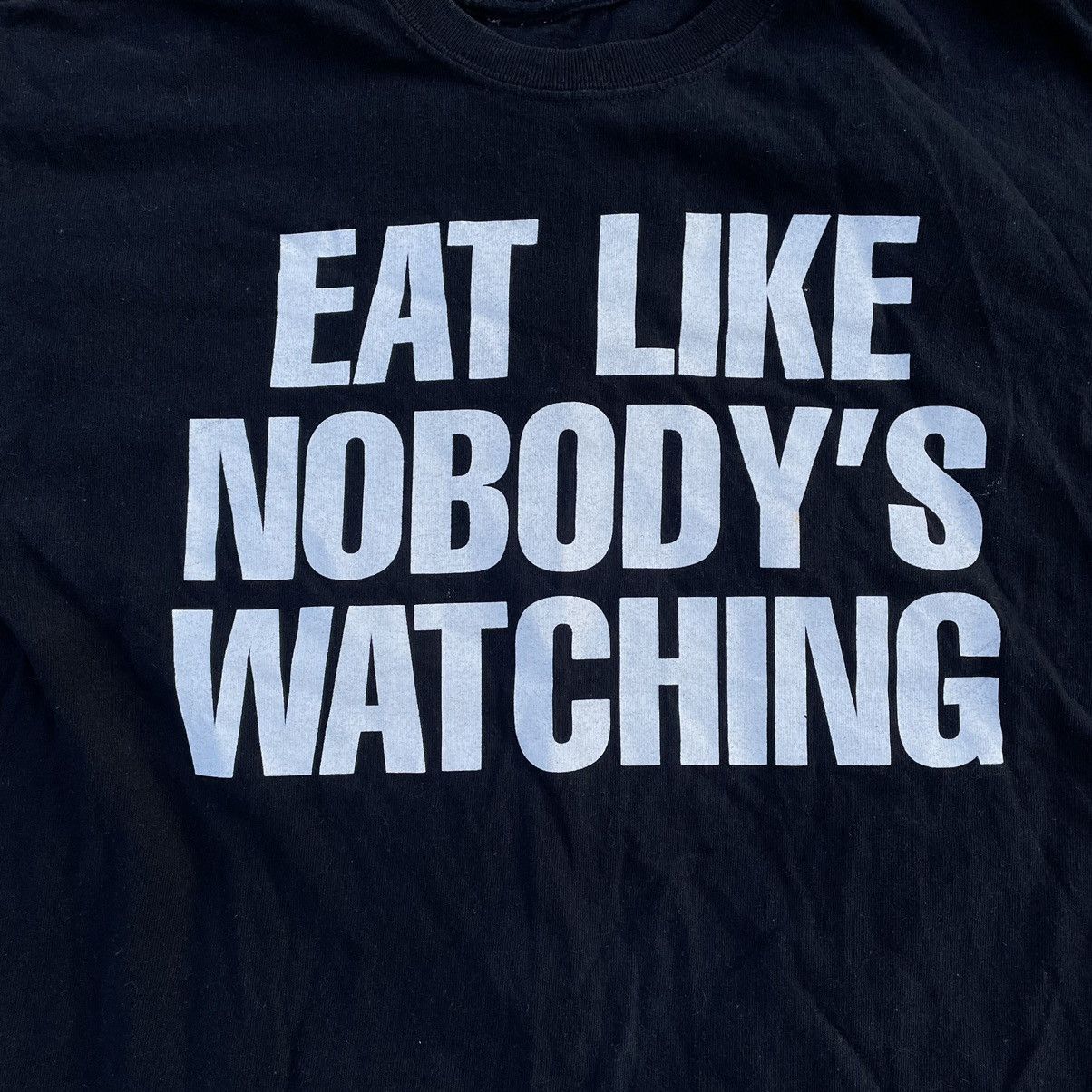 Vintage Vintage 90s Graphic Tee Eat Like Nobody Watching Skate M Size US M / EU 48-50 / 2 - 2 Thumbnail