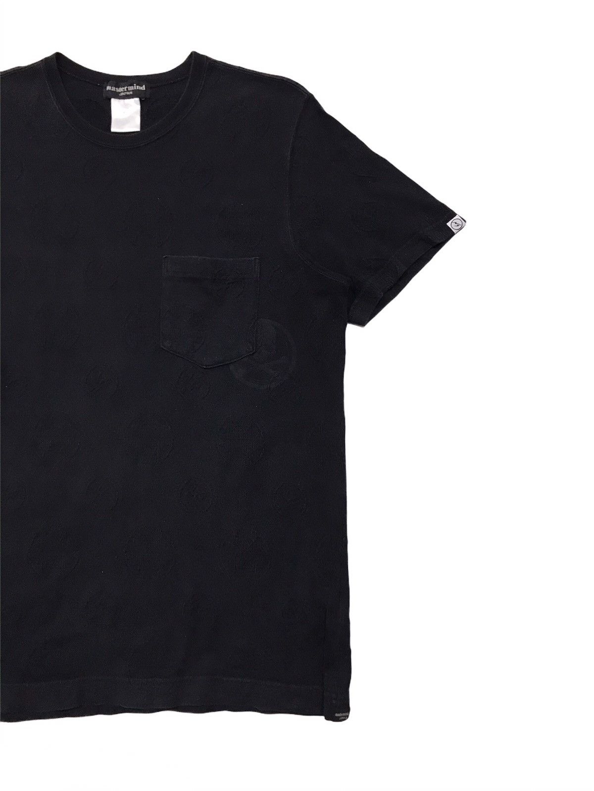 image of Fragment Design x Mastermind Japan Jacquard Pocket Tee in Black, Men's (Size Large)