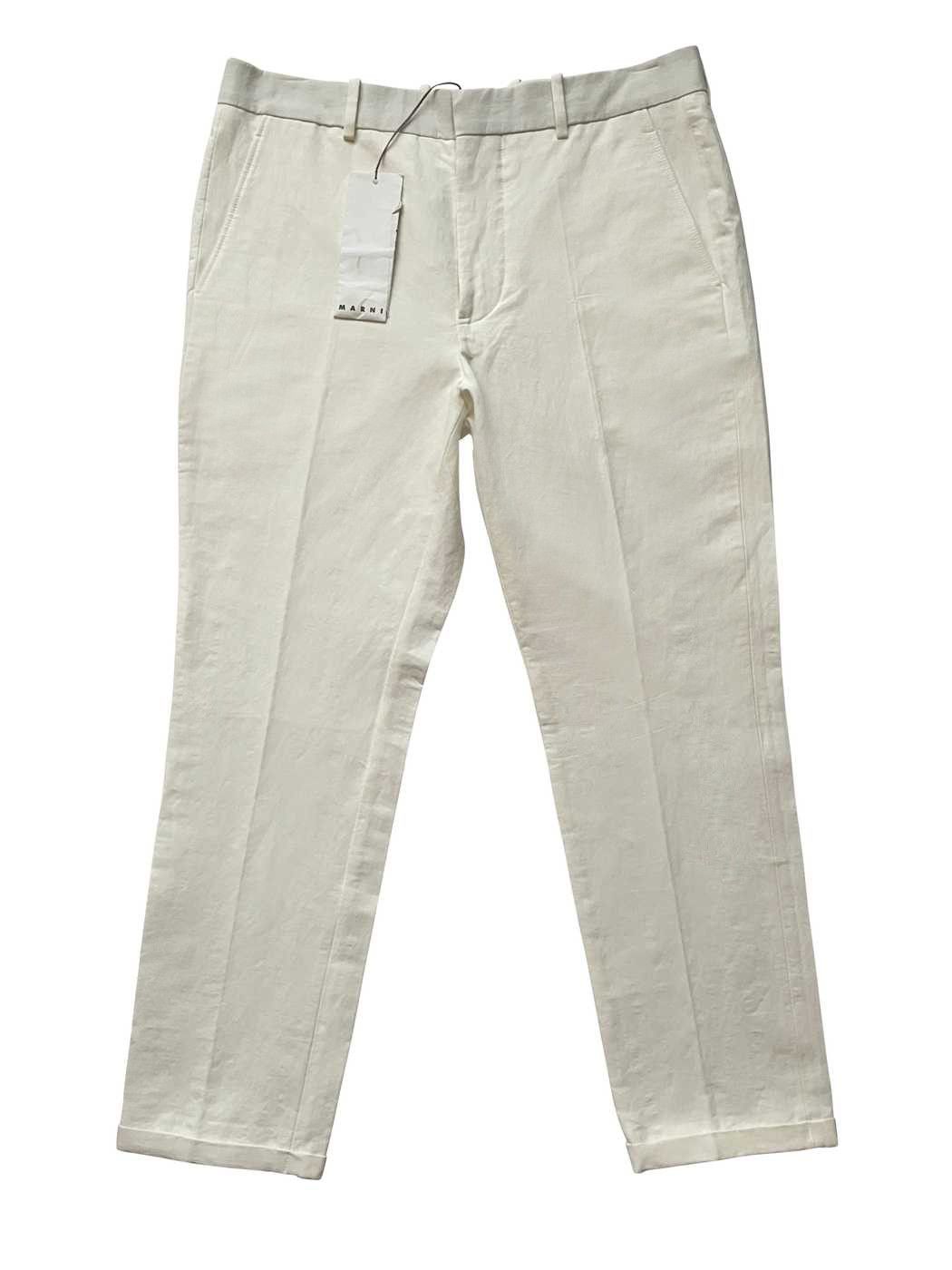 Marni ⚡️QUICK SALE⚡️Marni White Linen/Viscose Pants Trousers Size 32" / US 10 / IT 46 - 1 Thumbnail