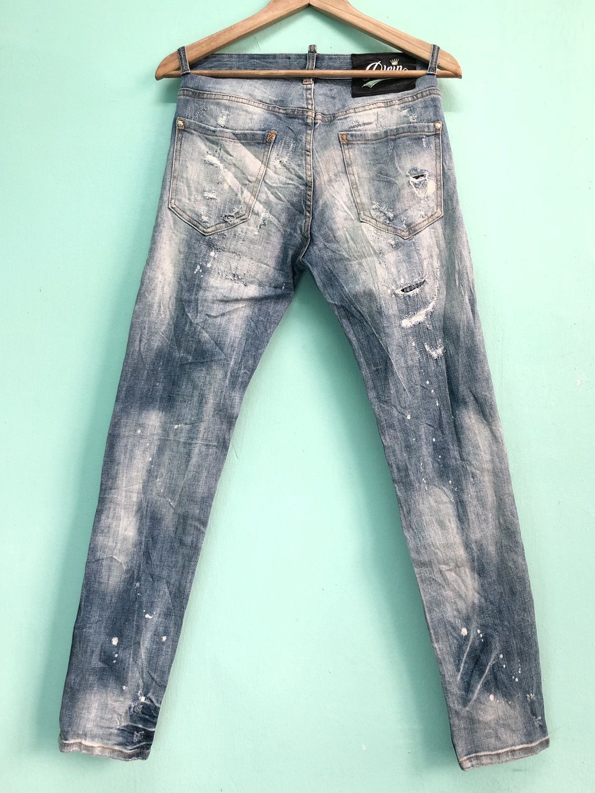 Philipp Plein PHILIPP PLEIN RIPPED DISTRESSED STRAIGHT CUT DENIM JEANS Size US 29 - 11 Thumbnail