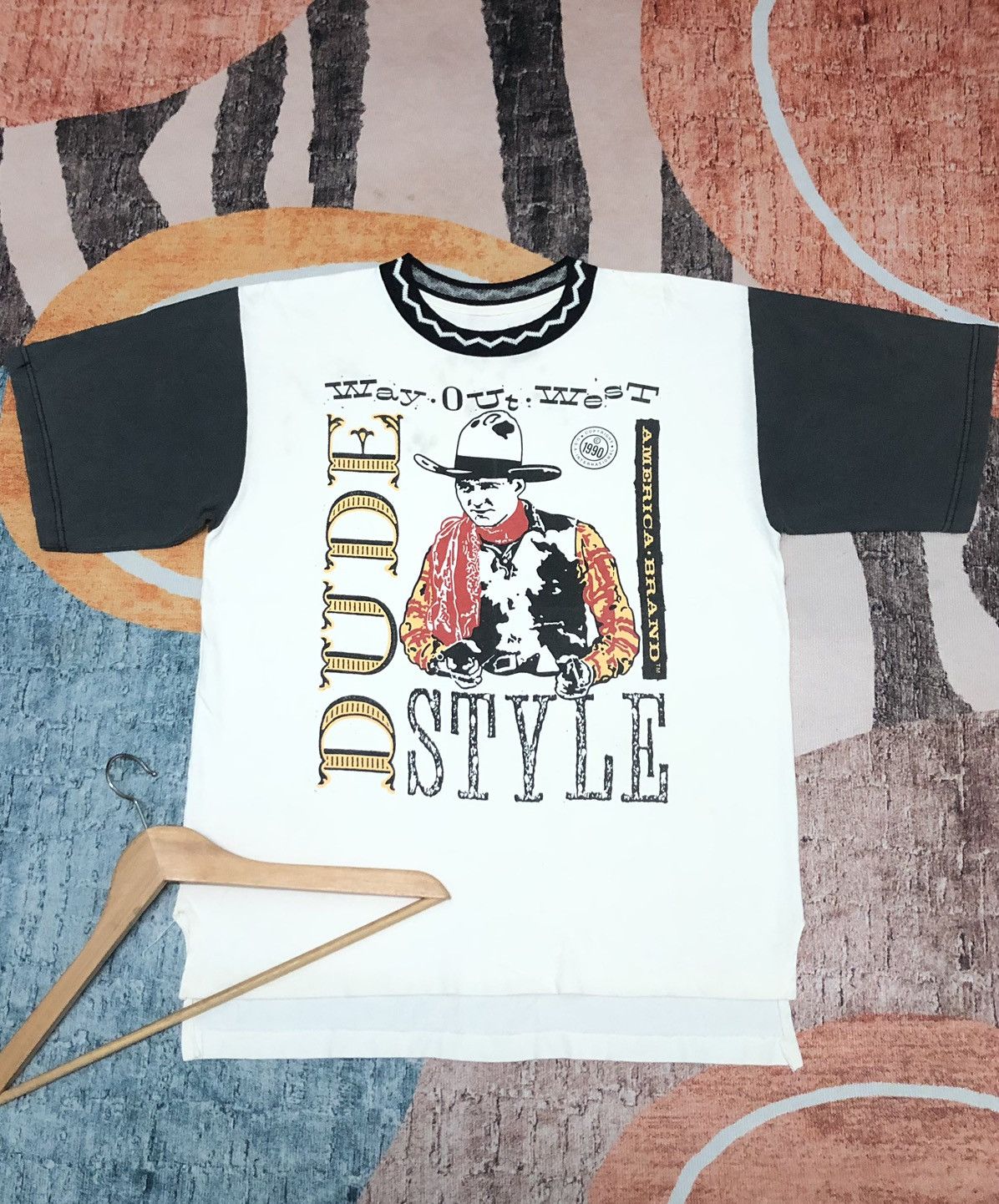 Cowboy Equipment × Native × Vintage VINTAGE 1990 COWBOY PHOTO TEE AMERICA BRAND SHIRT Size US L / EU 52-54 / 3 - 1 Thumbnail