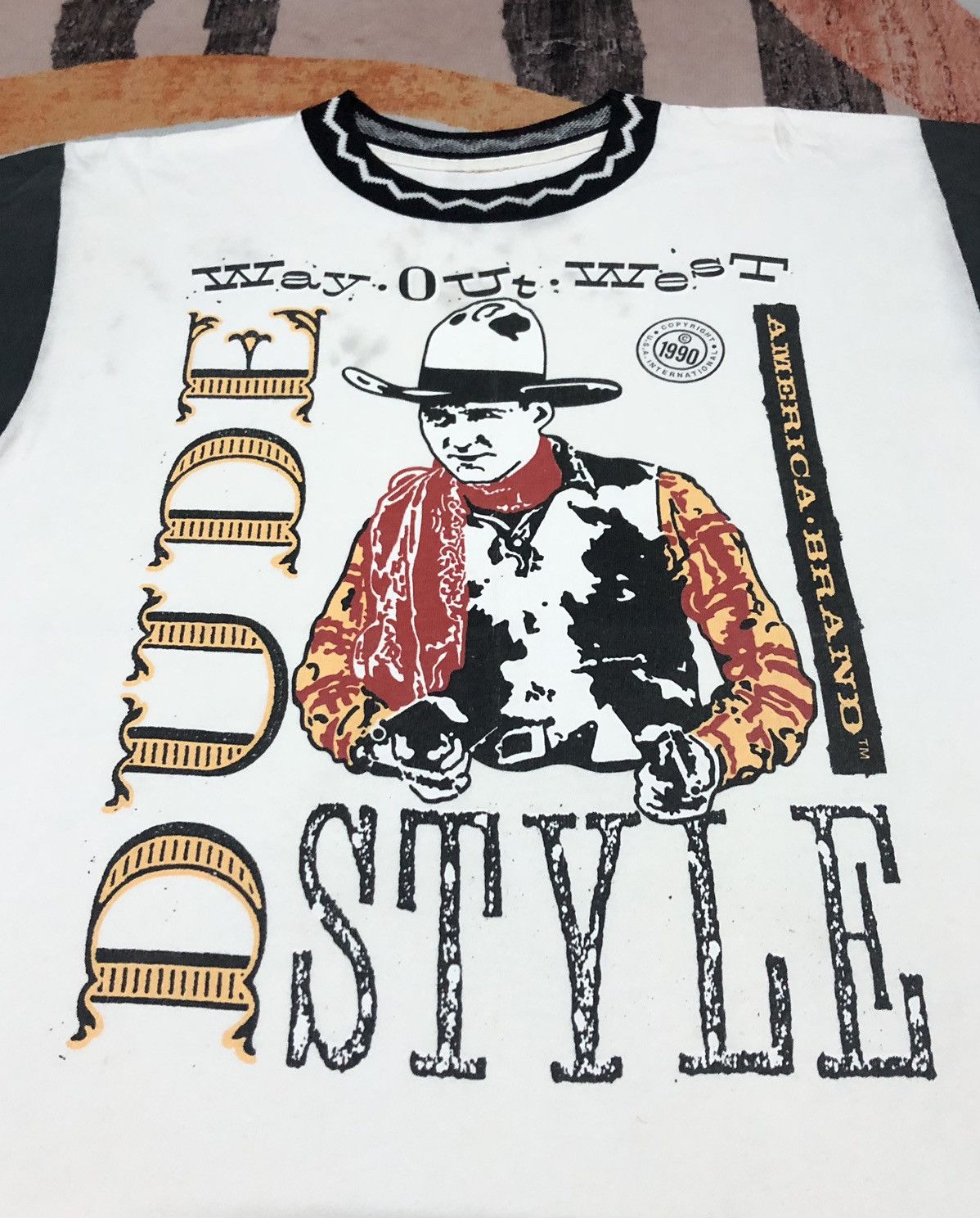 Cowboy Equipment × Native × Vintage VINTAGE 1990 COWBOY PHOTO TEE AMERICA BRAND SHIRT Size US L / EU 52-54 / 3 - 2 Thumbnail