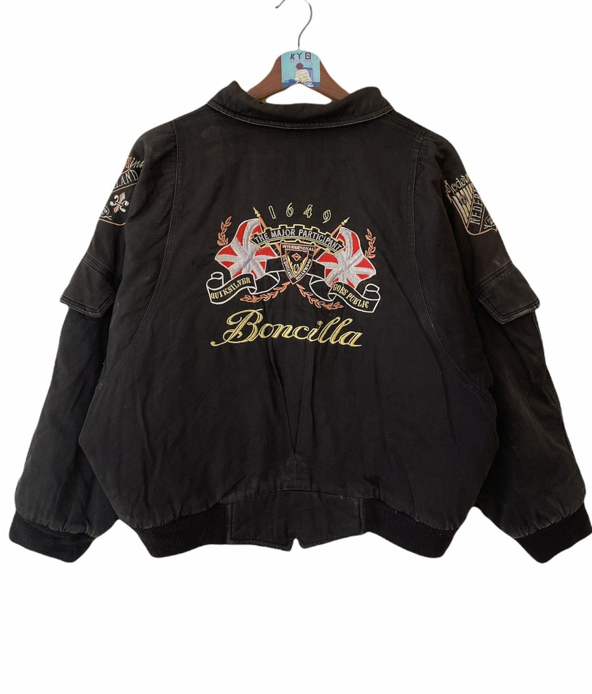 VINTAGE SEALED BEAM EMBROIDERED BOMBER JACKET
