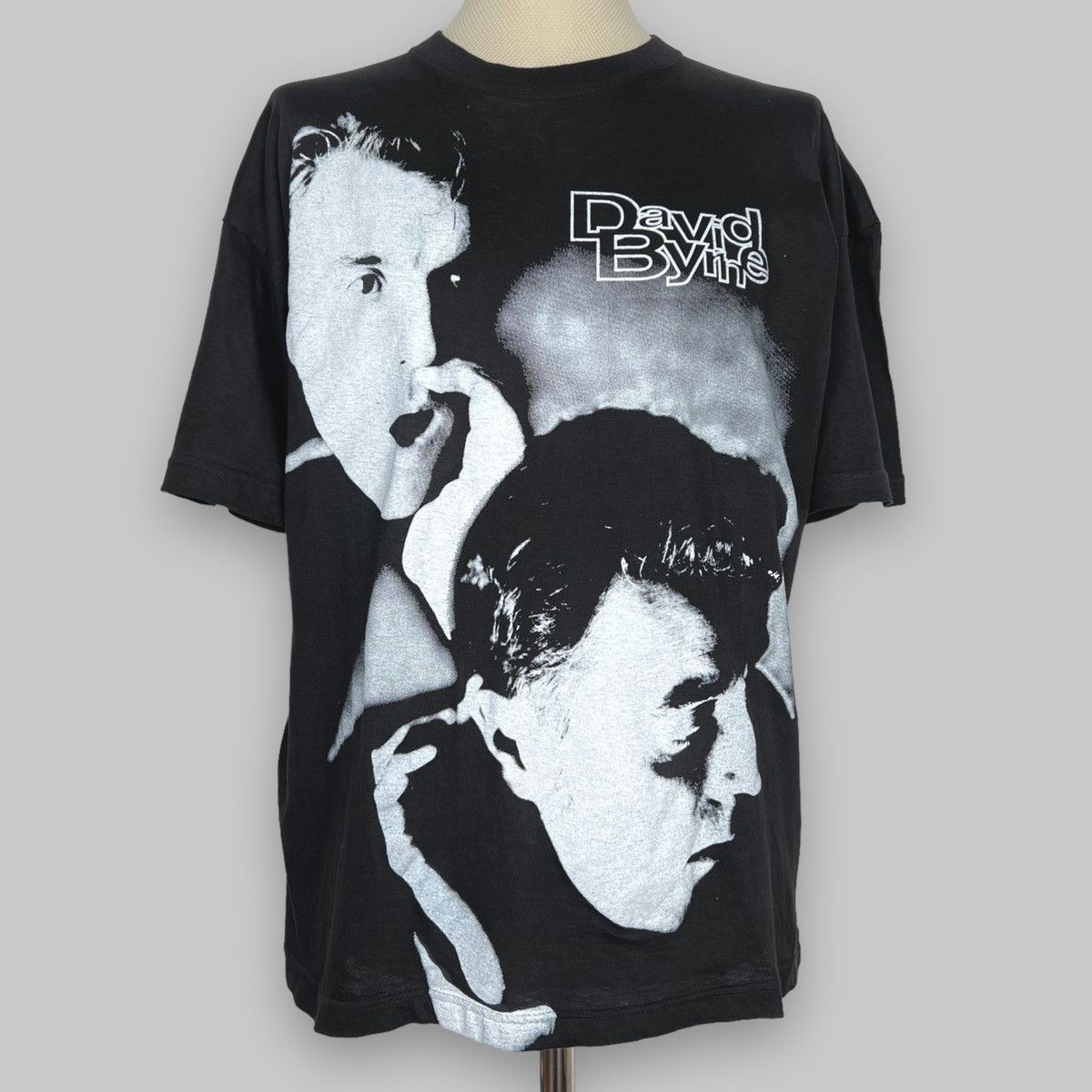image of Vintage 90's David Byrne Talking Heads Helter Skelter T Shirt in Black, Men's (Size Large)