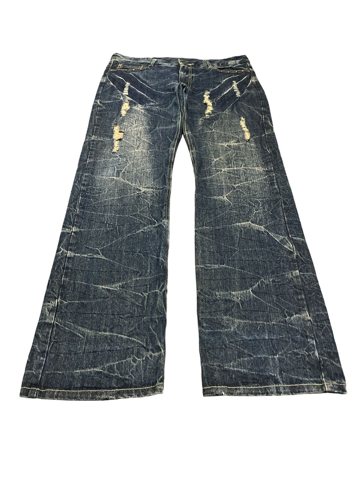 Japanese Brand × Vintage BACK&FOURT RIPPED DISTRESSED DENIM PANT Size US 35 - 2 Thumbnail