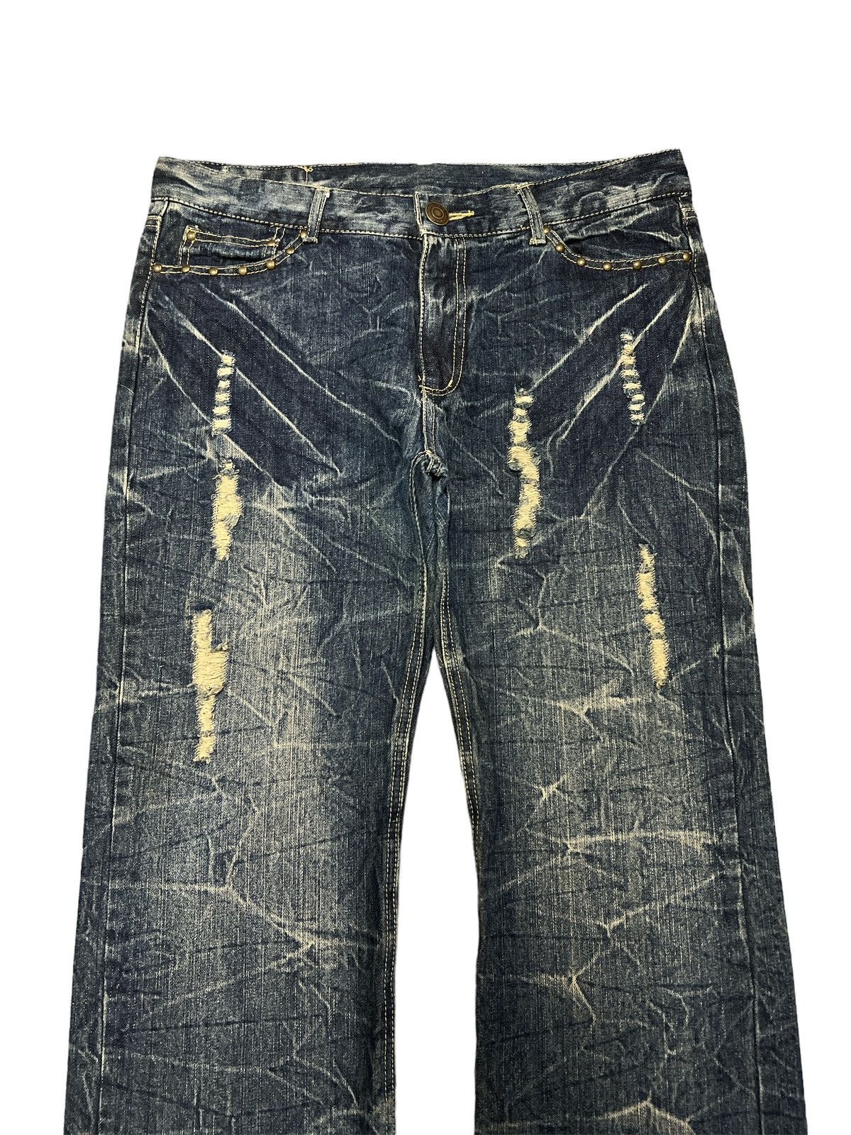 Japanese Brand × Vintage BACK&FOURT RIPPED DISTRESSED DENIM PANT Size US 35 - 3 Thumbnail