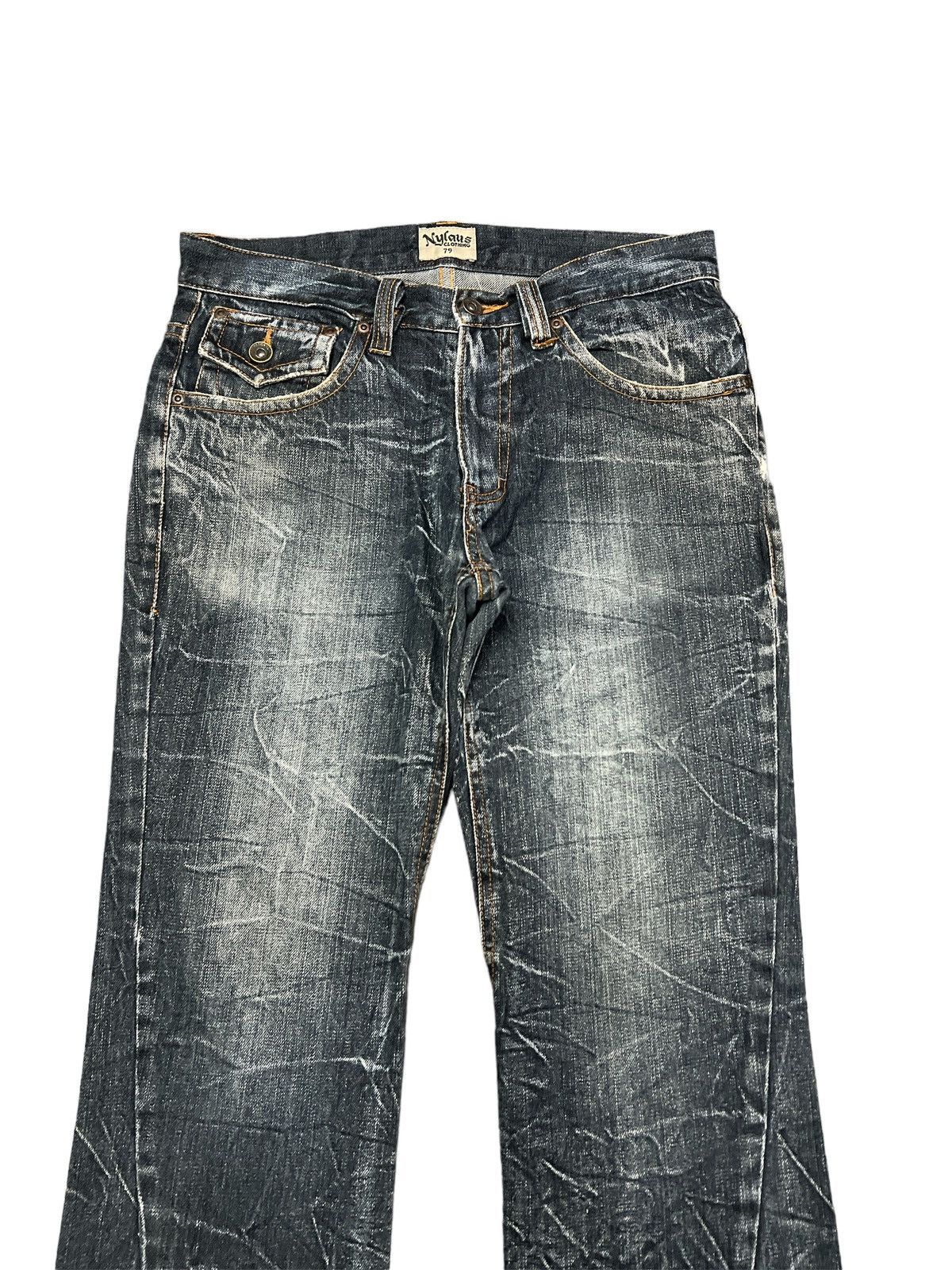 Japanese Brand × Vintage FLARED💥NYLAUS DISTRESSED TWIST DENIM PANT Size US 30 / EU 46 - 9 Thumbnail