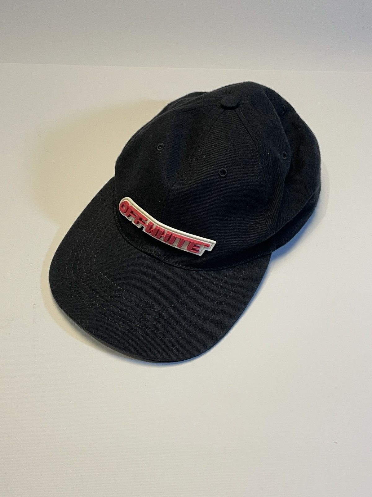 Off White Rubberized Logo Cap