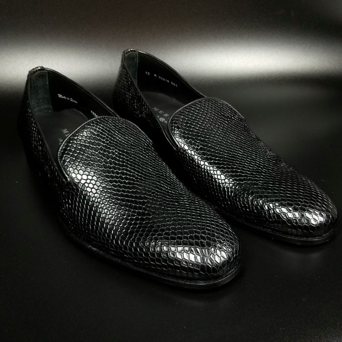 Mezlan NEW MEZLAN Venetian Snake Print Leather Slip On Loafers | Grailed