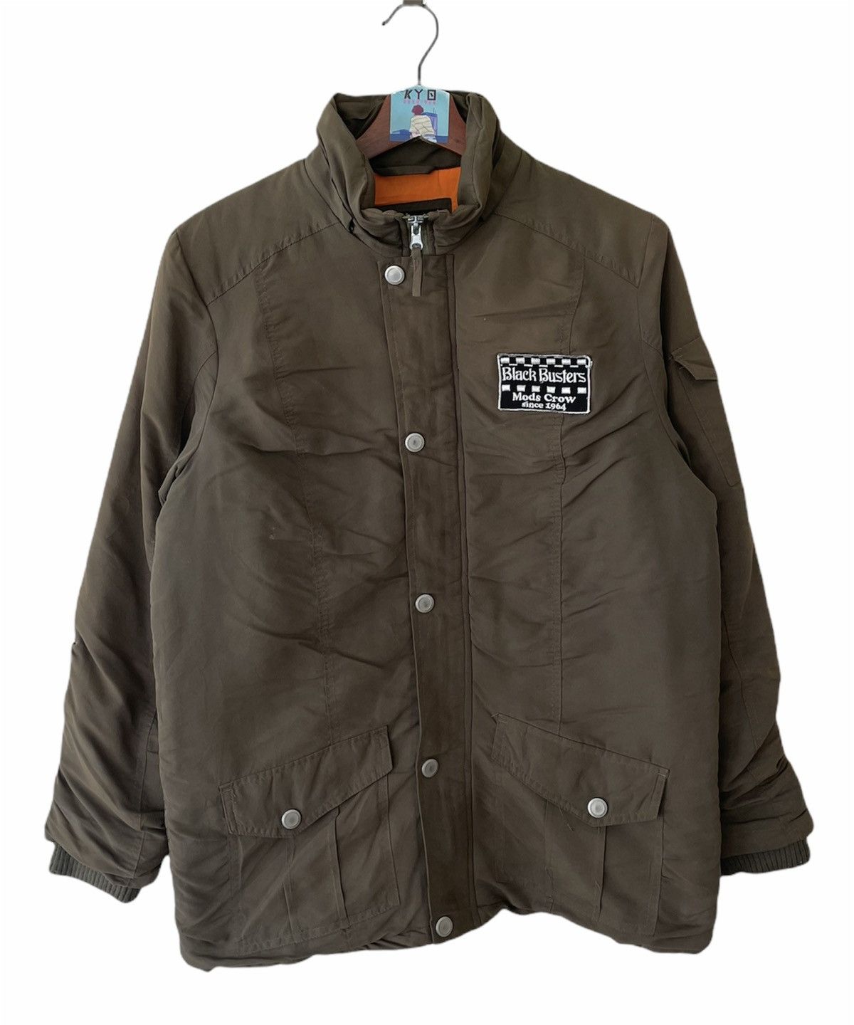 image of Vintage Black Busters Mods Crew Puffer Jacket in Brown, Men's (Size Medium)